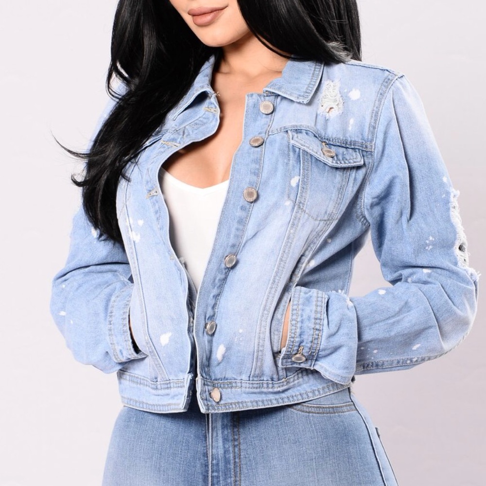 Cropped jean jacket